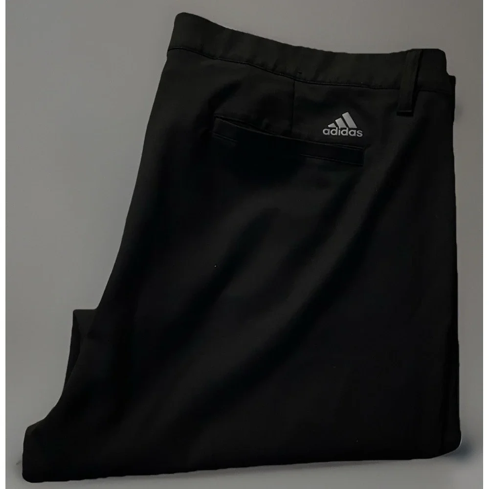 Adidas Golf Chino Pants Trouser Slacks Black Logo Casual Men's Size 40x30 JBHS